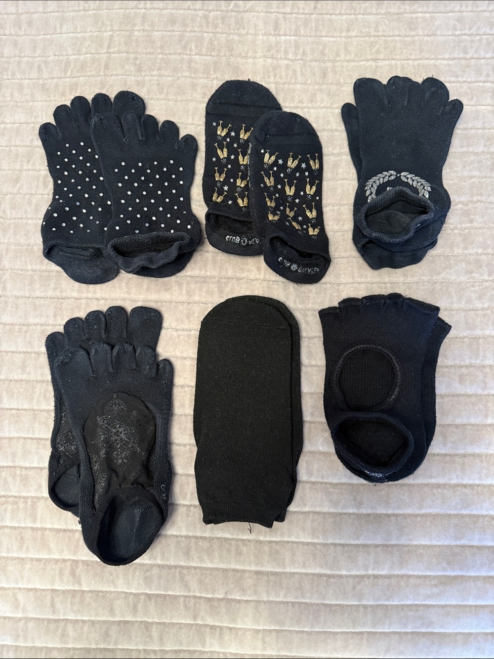 Bundle of Grip Pilates/Yoga Socks – ToeSox, Tavi & Assorted – 6 Pairs